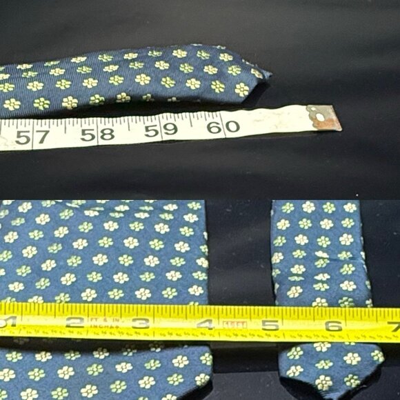 BEAU BRUMMEL Floral Flower MEN'S TIE  100%  SILK handmade - Picture 3 of 6